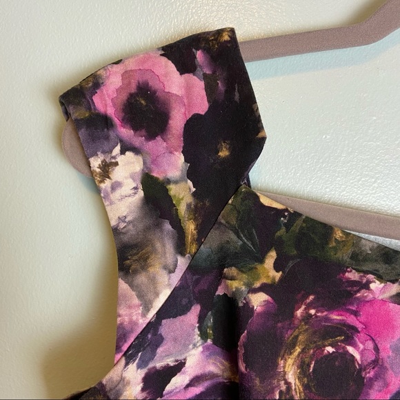 Milly New York Watercolor Floral Square Neck Cocktail Dress - Picture 6 of 6